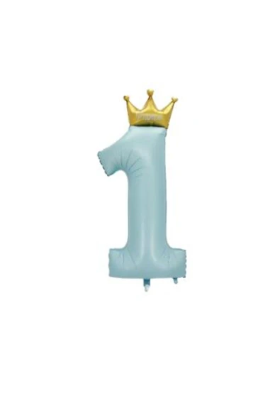 Bkmc Prens 1 Rakam Mavi Folyo Balon