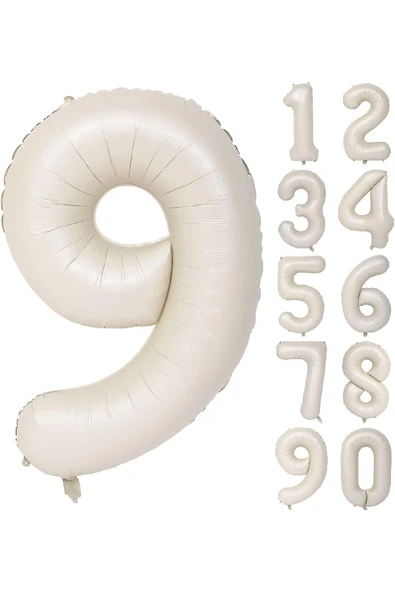 Bkmc 9 Yaş 74 Cm Krem Yaş Folyo Balonu ürün görseli