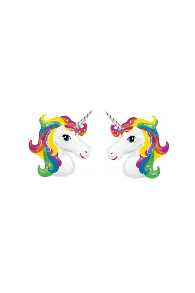 Bkmc Unicorn renkli 2 li Folyo Balon