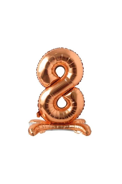 Rps Parti 8 Rakamı Bronze Ayaklı Folyo Balon
