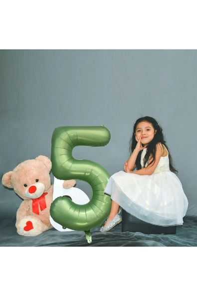 Laviyosa RETRO YEŞİLİ MAT YEŞİL RAKAM FOLYO BALONU - 6