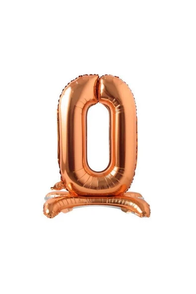 Bkmc 34'' Ayaklı Bronze 0 Rakam Folyo Balon