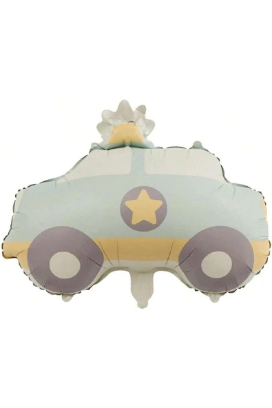 Laviyosa Mat  arabası balonu Polis Doğum Günü Partisi Süslemeleri Şişme Polis arabası Folyo Balonları