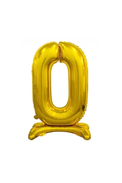 Bkmc 32'' Ayaklı Gold 0 Rakam Folyo Balon