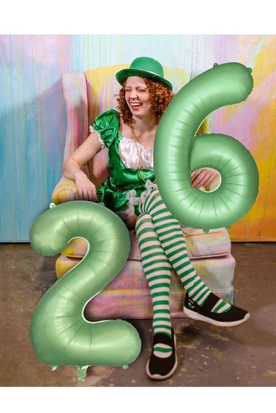 Laviyosa RETRO YEŞİLİ MAT YEŞİL RAKAM FOLYO BALONU - 4