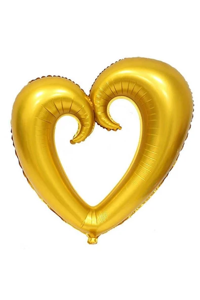 RADE SHOPPİNG Fırsat Ayı Balon Gold Ortası Boş Kalp Folyo Balon