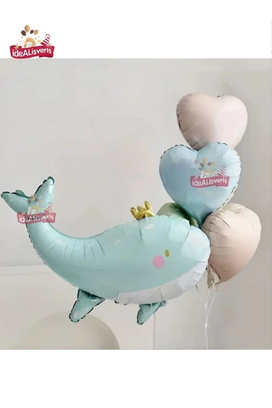 BKMC PARTY Sevimli Balina Balon Demeti Doğum Günü Parti Seti Süsü