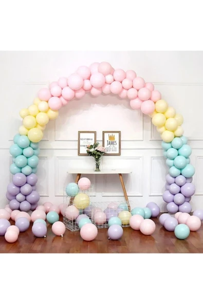 Bkmc Makaron Balonlu Zincir Balon Seti 5 Mt Zincir 100 Balon Karışık - 3