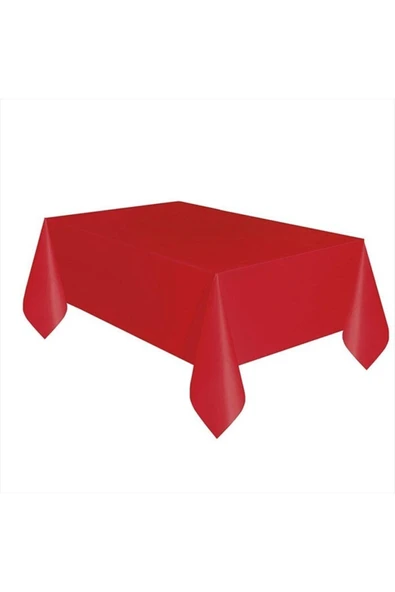 MİSLİNA PARTİ EVİ Kırmızı Doğum Günü Masa Örtüsü 120x180