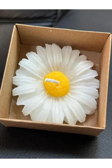 Bkmc 1 Adet Papatya Çiçek Temalı Mum - 4