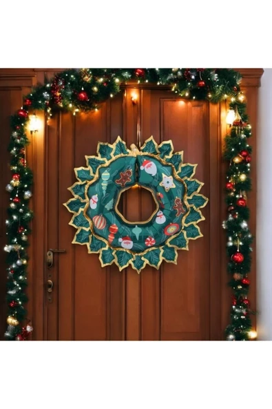 Mini Parti Koyu Yeşil Kapı Süsü Yılbaşı Folyo Balon 80x67 cm