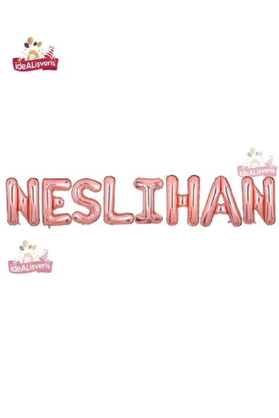 Bkmc 8 Harfli Kişiye Özel İsim Folyo Balonu  Doğum Günü  Folyo Balon Set 36cm Isim Balon