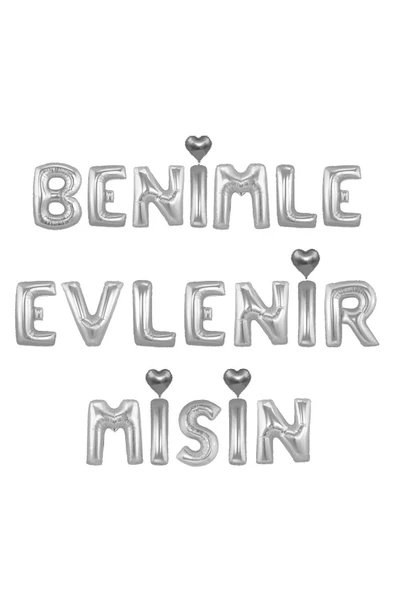 Bkmc BENİMLE EVLENİRMİSİN GÜMÜŞ SET BALON