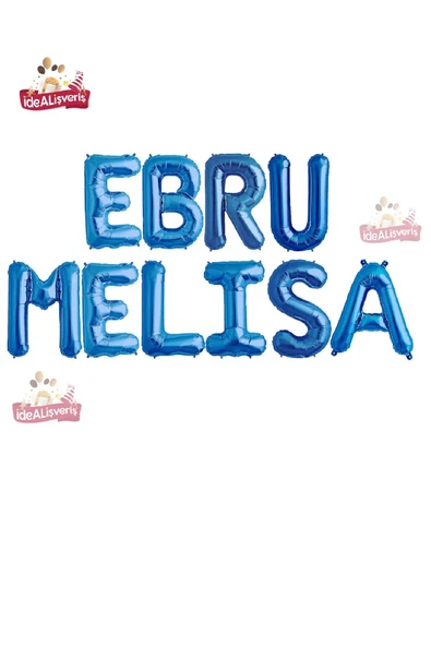 BKMC PARTY 10 Harfli Kişiye Özel İsim Folyo Balonu  Doğum Günü  Folyo Balon Set 36cm Isim Balon
