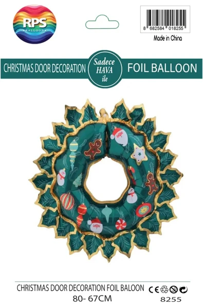 Mini Parti Koyu Yeşil Kapı Süsü Yılbaşı Folyo Balon 80x67 cm - 3