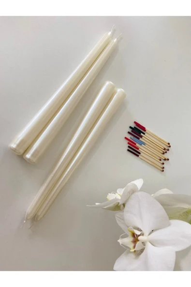 GİTA SHOPPİNG 2’li Metalik Parlak Uzun Inci Renk Şamdan Mum - 2