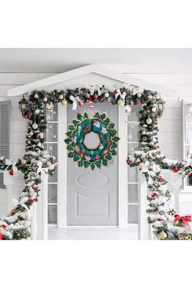 Mini Parti Koyu Yeşil Kapı Süsü Yılbaşı Folyo Balon 80x67 cm - 2