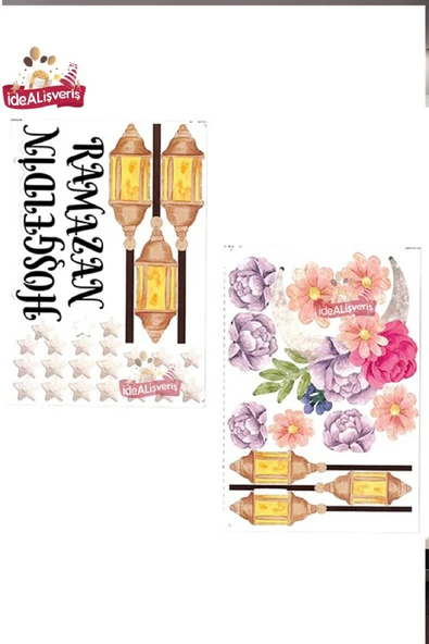 Bkmc Hoşgeldin Ramazan Sticker Seti Ramazan Süsleri Ramazan Ayı Temalı Cam Duvar Süsleri
