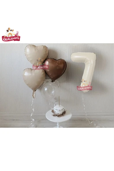 Bkmc 7 Yaş Retro Renkler Krem Kahve Tonlar Balon Seti