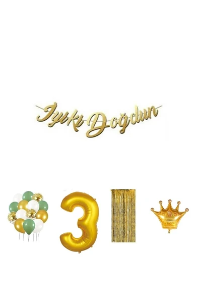 Bkmc 3 Yaş 36 Cm Sade Doğum Günü Süsü - Resim 2