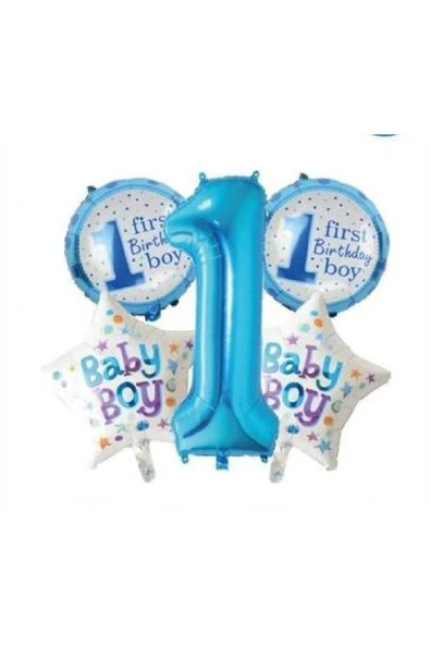Bkmc 1 Yaş Mavi Baby Boy Doğum Günü Partisi ürün görseli