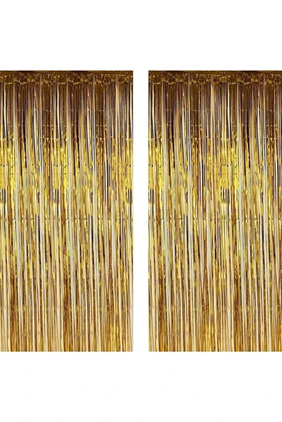 Bkmc Gold Kapı Duvar Parti Fon Arka Perde Yapışkanlı Doğum Günü Fotoğraf Perdesi - Resim 2