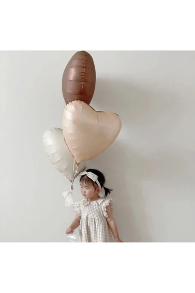Bkmc Kahve Retro Stin Renkler Balon Demeti 3 Lü Kalp