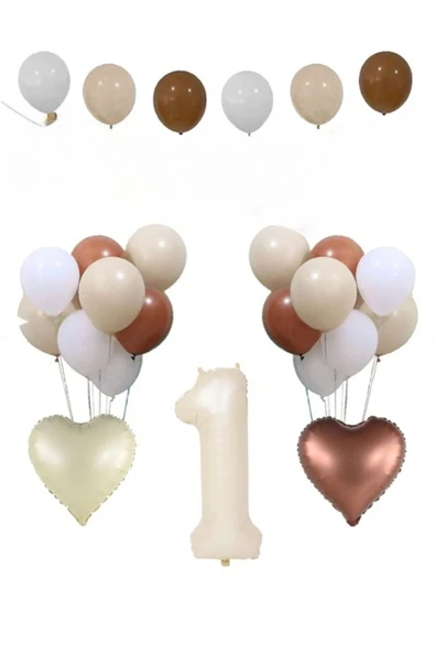 Bkmc Retro Kalp Folyo Balon Doğum Günü Balon Parti Seti Süsü - Resim 5