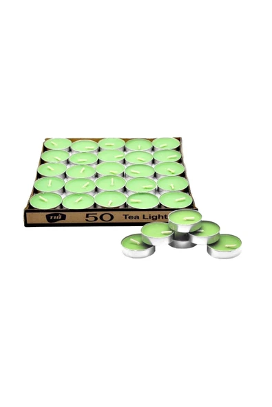 Bkmc 50 Lİ TEALİGT YUVARLAK YEŞİL MUM