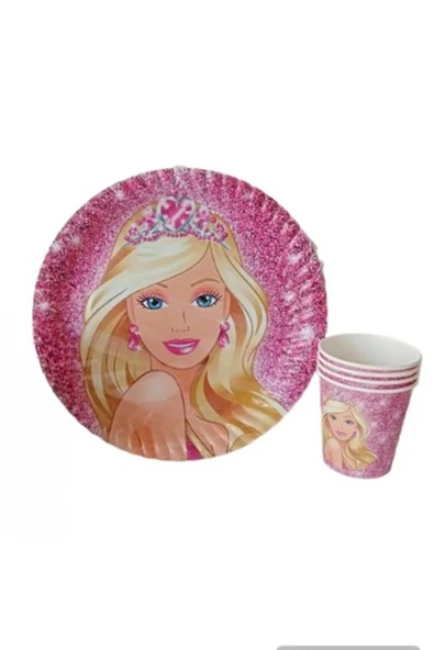 Bkmc Kız Çocukları İçin Prenses Karakterli Tabak - Bardak -set 8 li ürün görseli 1