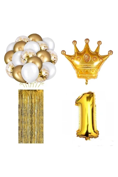 Bkmc Kral Tacı 1 Yaş Doğum Günü Seti