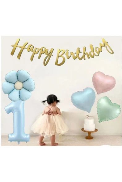 Bkmc MAKARON RENK KALP PAPTYA FOLYO BALON DOĞUM GÜNÜ PARTİ SETİ SÜSÜ - Resim 2
