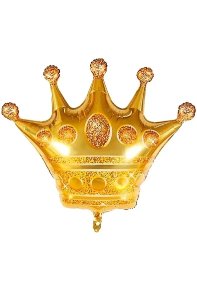 Bkmc SARI KAHVERENGİ  BALONLU KRAL TAÇ FOLYOLU KONSEPT YAŞ RAKAMLI DOĞUM GÜNÜ PARTİ SÜSLEME SETİ - Resim 2