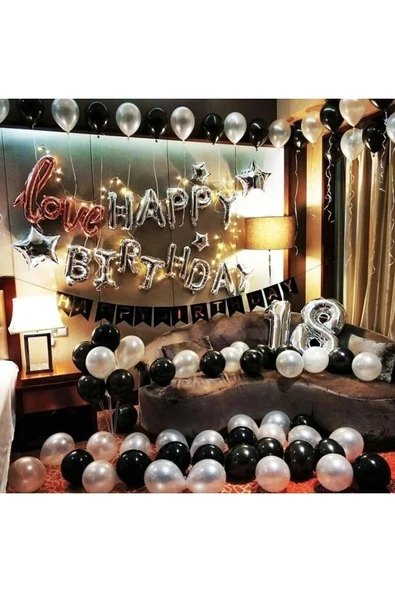 Bkmc Happy Birthday Folyo Balon 18 Yaş Doğum Günü Partisi - 2