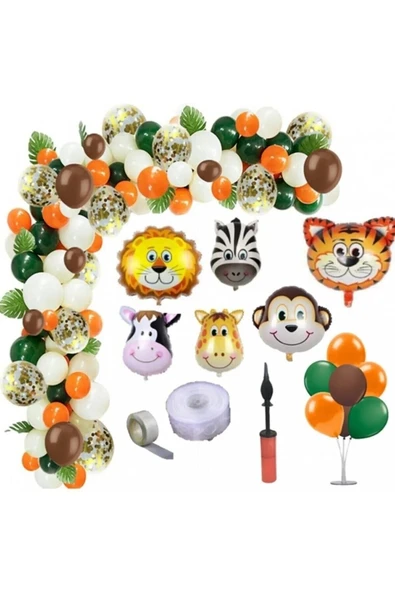 Bkmc Balon Safari Temalı Doğum Günü Seti - Resim 2