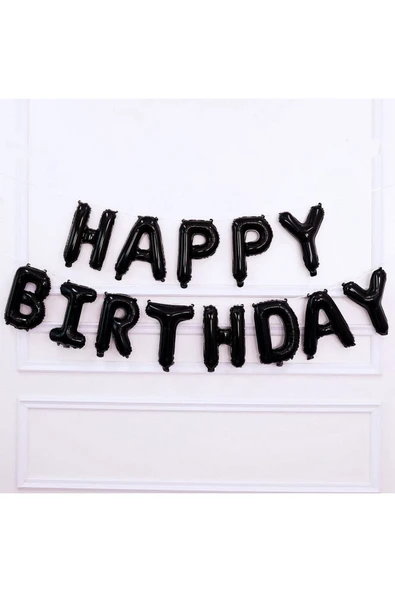 Bkmc Yaş Folyolu Siyah Dekorasyonu Doğum Günü Dekorasyonu Seti, Siyah Doğum Günü Parti Seti Süsü - Resim 4