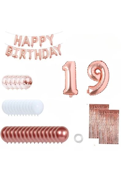 Bkmc Yaş Folyolu Kadınlar Için Rose Gold Doğum Günü Partisi Süsü, Doğum Günün Kutlu Olsun Afişi - Resim 2