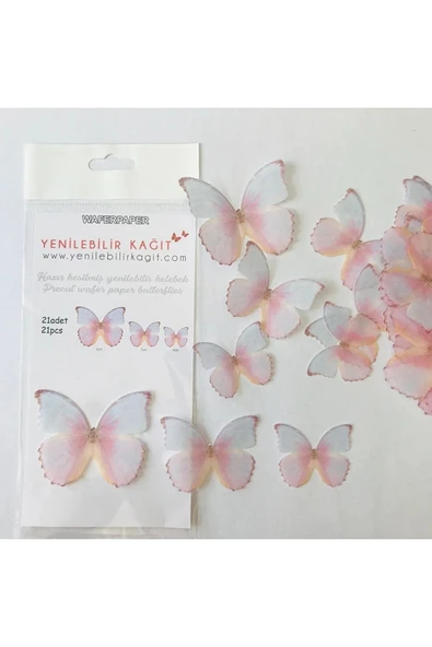 Bkmc Hazır Kesilmiş Soft Renk Yenilebilir Kelebek