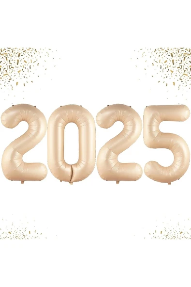Bkmc Yeni Yıl Büyük 2025 FolyoBalonları 34 İnç Mutlu Yıllar Süslemeleri Yılbaşı Arifesi Parti Malzemeleri