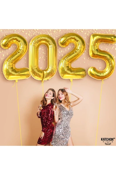 Laviyosa Yeni Yıl Büyük 2025 FolyoBalonları 34 İnç Mutlu Yıllar Süslemeleri Yılbaşı Arifesi Parti Malzemeleri - Resim 2