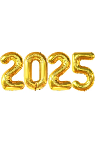 Laviyosa Yeni Yıl Büyük 2025 FolyoBalonları 34 İnç Mutlu Yıllar Süslemeleri Yılbaşı Arifesi Parti Malzemeleri