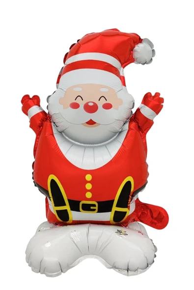 Bkmc Ayaklı Küçük Oturan Noel Baba Folyo Balon Yılbaşı Folyo Balonu Süsü - 2