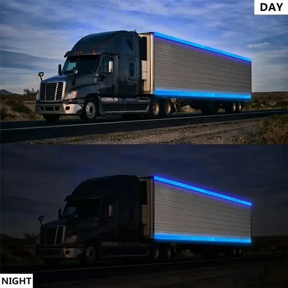 Yapışkanlı 5 Metre Mavi Renk Şerit Bant Parlayan Reflektörlü En 5 cm Onaysız Reflektif İkaz Bandı - 4