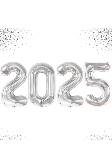 Laviyosa Yeni Yıl Büyük 2025 FolyoBalonları 34 İnç Mutlu Yıllar Süslemeleri Yılbaşı Arifesi Parti Malzemeleri