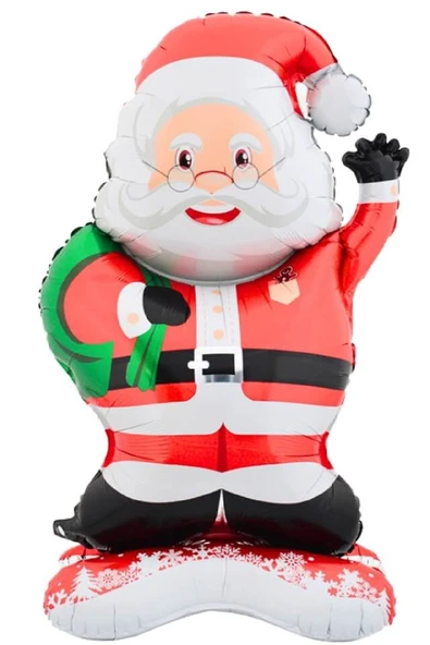 Bkmc Ayaklı Gözlüklü Noel Baba Folyo Balon Yılbaşı Folyo Balon Süsü - 2