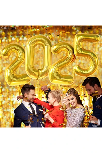 Laviyosa Yeni Yıl Büyük 2025 FolyoBalonları 34 İnç Mutlu Yıllar Süslemeleri Yılbaşı Arifesi Parti Malzemeleri - Resim 5