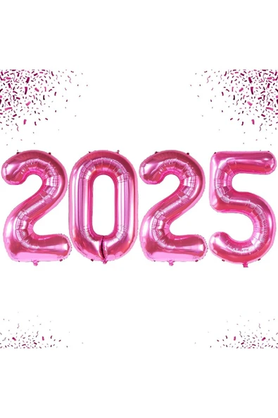 Bkmc Yeni Yıl BüyükPembe 2025 Balonları 40 İnç Mutlu Yıllar Süslemeleri Yılbaşı Arifesi Parti Malzemeleri