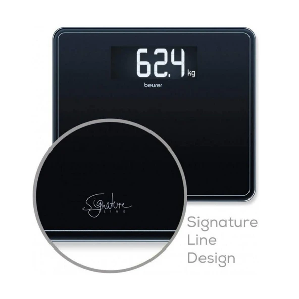 Beurer Gs 410 SignatureLine Siyah cam banyo tartısı - 2