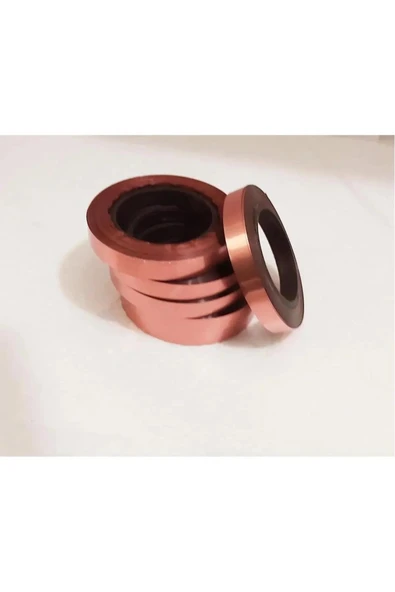 Bkmc Parlak Metalize RoseGold Rafya - Balon İpi ve Hediye Paketi Süsleme Şeridi - 4