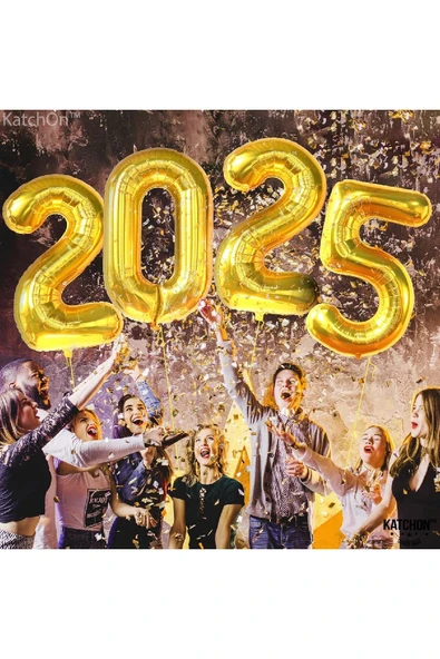 Laviyosa Yeni Yıl Büyük 2025 FolyoBalonları 34 İnç Mutlu Yıllar Süslemeleri Yılbaşı Arifesi Parti Malzemeleri - Resim 4